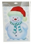  Χριστουγεννιάτικο διακοσμητικό αυτοκόλλητο με χιονάνθρωπο 23x30,5εκ 