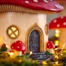  ����������������� polyresin LED ������� "Mushroom House"20x20x27�� 