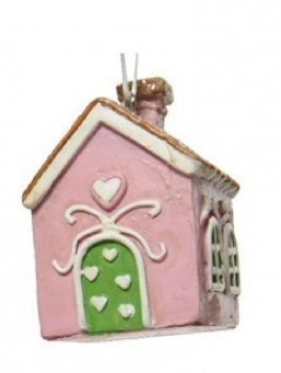 Χριστουγεννιάτικο polyresin κρεμαστό σπιτάκι ρόζ 5,2εκ από την εταιρία Epilegin. Χριστουγεννιάτικο polyresin κρεμαστό σπιτάκι ρόζ 5,2εκ από την εταιρία Epilegin.