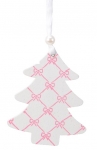  Χριστουγεννιάτικο mdf δέντρο άσπρο ροζ 0,5Χ9εκ 