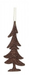  Χριστουγεννιάτικο πλαστικό δεντράκι με γκλίτερ dark brown 15εκ 