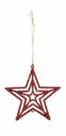  Χριστουγεννιάτικο πλαστικό αστέρι με γκλίτερ κόκκινο 10,5εκ 