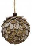  Χριστουγεννιάτικη αφρώδης μπάλα με πούλιες καφέ 8εκ 