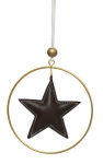  Χριστουγεννιάτικο αστέρι από συνθετικό δέρμα σοκολατί χρώμα 10Χ10εκ 