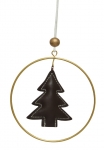  Χριστουγεννιάτικο δεντράκι από συνθετικό δέρμα σοκολατί χρώμα 10Χ10εκ 