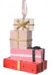  Χριστουγεννιάτικο polyresin στολίδι κουτιά δώρου multi colour 9X6,5εκ 