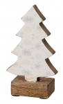  Χριστουγεννιάτικο ξύλινο διακοσμητικό δεντράκι λευκό 33εκ 