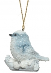  Χριστουγεννιάτικο polyresin στολίδι πουλάκι γαλάζιο 6Χ3εκ 