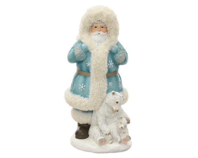   polyresin  "Santa on ice" light blue 43,5    Epilegin. 