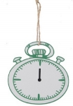  Χριστουγεννιάτικο κρεμαστό ρολόι από mdf πράσινο 10εκ 
