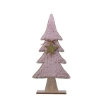 Χριστουγεννιάτικο ξύλινο επιτραπέζιο διακοσμητικό δεντράκι ρόζ 60εκ 