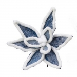  Χριστουγεννιάτικο διακοσμητικό λουλούδι πίκ White Blue 14cm 