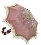  Χριστουγεννιάτικη υφασμάτινη διακοσμητική ομπρέλα ροζ 20εκ 