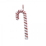  Χριστουγεννιάτικο αφρώδες κρεμαστό ζαχαρωτό λευκό-κόκκινο 52εκ 
