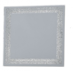 Σουπλά γυάλινο τετράγωνο ασημί με γκλίτερ στην άκρη 20εκ  από την εταιρία Epilegin. Σουπλά γυάλινο τετράγωνο ασημί με γκλίτερ στην άκρη 20εκ  από την εταιρία Epilegin.