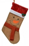  Χριστουγεννιάτικη διακοσμητική κάλτσα χιονάνθρωπος 46Χ25εκ 