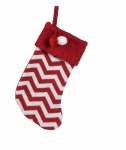  Χριστουγεννιάτικη διακοσμητική κάλτσα ρίγες κόκκινη λευκή 37εκ 