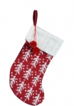  Χριστουγεννιάτικη διακοσμητική κάλτσα δέντρα κόκκινη λευκή 37εκ 