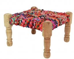 Χειροποίητο σκαμπό πλεκτό Multi 45X45X32cm από την εταιρία Epilegin. Χειροποίητο σκαμπό πλεκτό Multi 45X45X32cm από την εταιρία Epilegin.