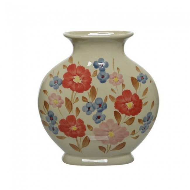  Κεραμικό βάζο "Stoneware Painted Flowers" 10Χ28Χ30.50cm από την εταιρία Epilegin. 