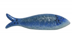 Κεραμικό διακοσμητικό Ψάρι Μπλέ 7Χ36Χ9cm 