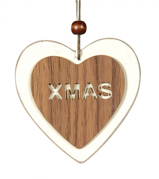  Χριστουγεννιάτικη ξύλινη κρεμαστή καρδιά 8εκ από την εταιρία Epilegin. 