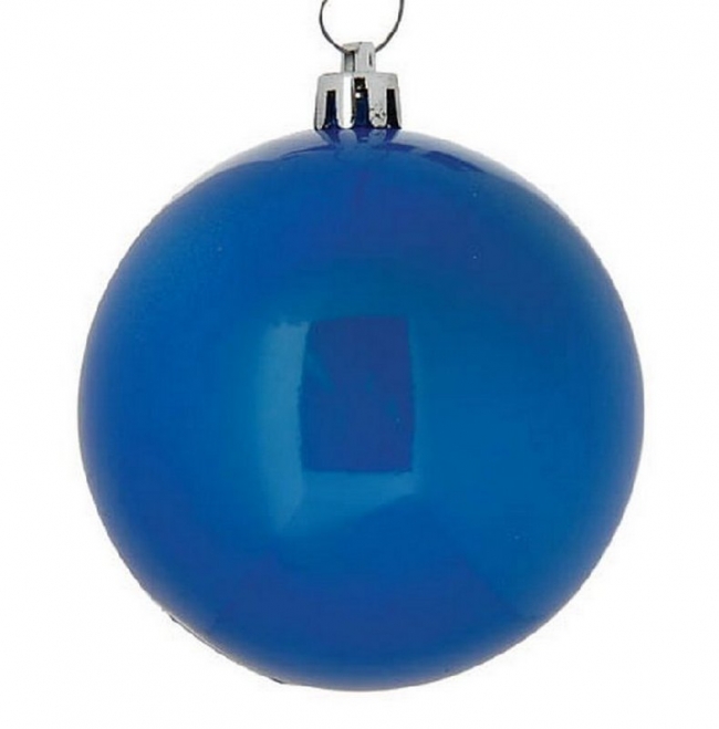  Πλαστική xριστουγεννιάτικη μπάλα περλέ μπλέ 8εκ από την εταιρία Epilegin. 