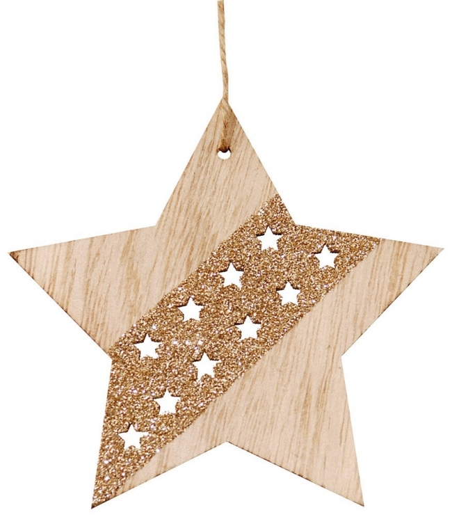  Ξύλινο χριστουγεννιάτικο κρεμαστό αστέρι 11εκ από την εταιρία Epilegin. 