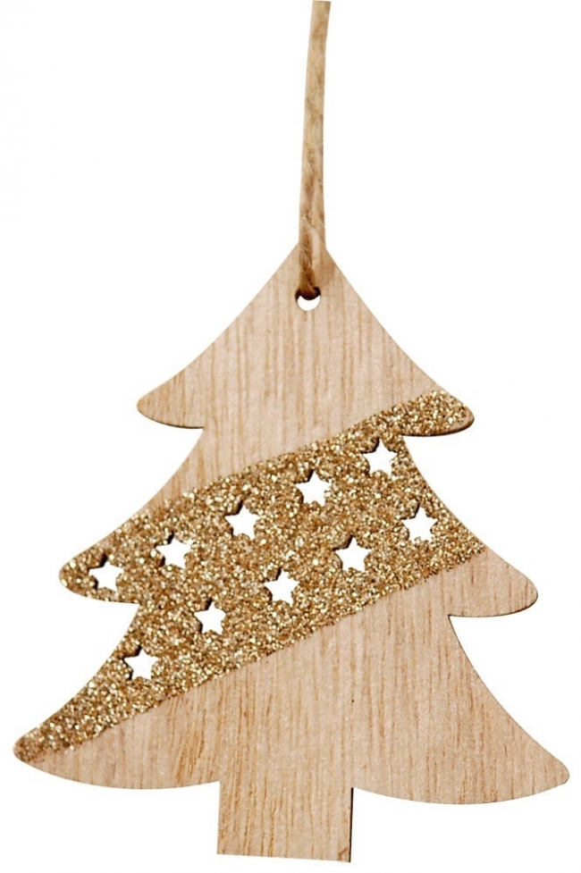  Ξύλινο χριστουγεννιάτικο κρεμαστό δεντράκι 11εκ από την εταιρία Epilegin. 