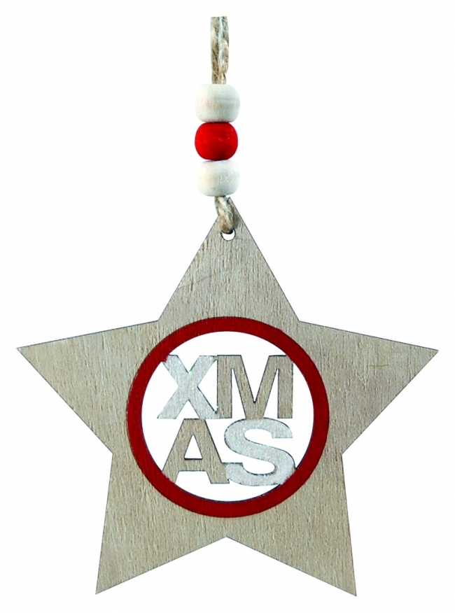  Χριστουγεννιάτικο ξύλινο αστέρι διάτρητο XMAS γκρι 9εκ  από την εταιρία Epilegin. 
