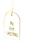  Χριστουγεννιάτικη ξύλινη κρεμαστή ταμπέλα "My First XMAS" 7εκ 
