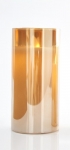  Κερι μπαταρίας σε γυάλινο βάζο με φλόγα & κίνηση Warm White 7.5Χ15cm 