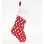  Χριστουγεννιάτικη κάλτσα κόκκινη καρό 25x4x51εκ 