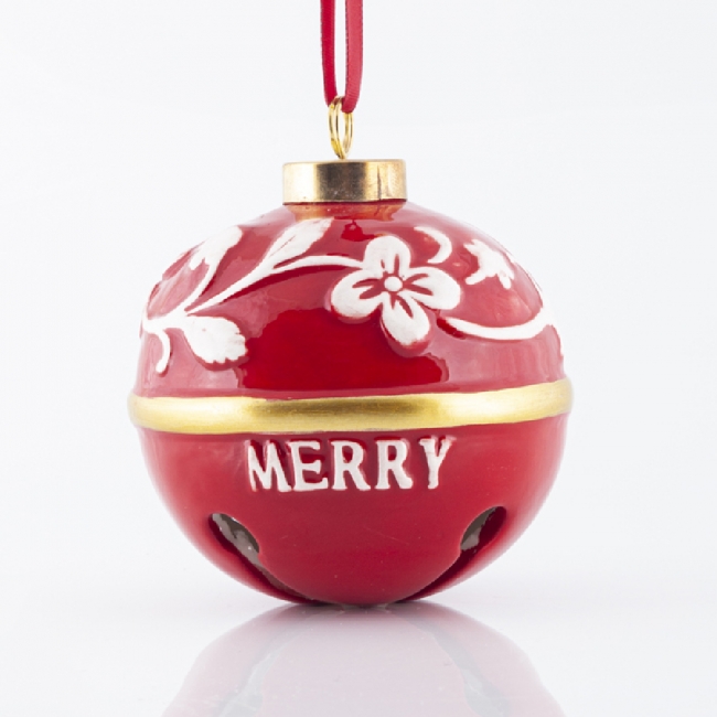  Χριστουγεννιάτικη κρεμαστή μπάλα-κουδούνι κόκκινη 9cm από την εταιρία Epilegin. 