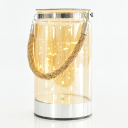 Διακοσμητικό φανάρι γυάλινο με 15 Warm Led μπαταρίας 9Χ16cm από την εταιρία Epilegin. Διακοσμητικό φανάρι γυάλινο με 15 Warm Led μπαταρίας 9Χ16cm από την εταιρία Epilegin.