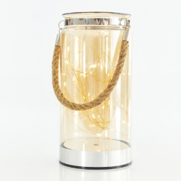 Διακοσμητικό φανάρι γυάλινο με 20 Warm Led μπαταρίας 10Χ20cm από την εταιρία Epilegin. Διακοσμητικό φανάρι γυάλινο με 20 Warm Led μπαταρίας 10Χ20cm από την εταιρία Epilegin.