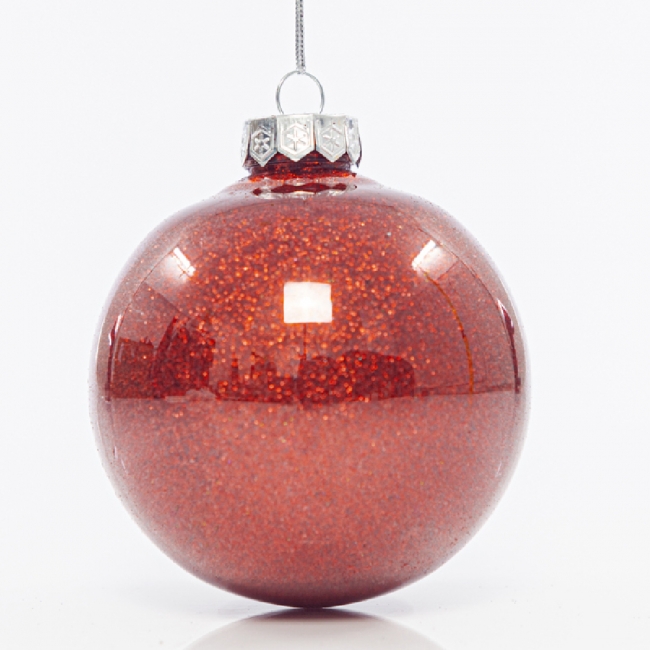  Set 4τμχ χριστουγεννιάτικη πλαστική μπάλα Glitter Glossy Red 8εκ από την εταιρία Epilegin. 