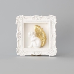  Κεραμικό διακοσμητικό "Κορνίζα Αγγελάκι" Λευκό 20x20cm 