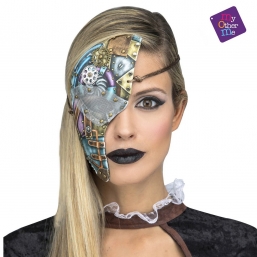 Αποκριάτικη μισή μάσκα Steampunk από την εταιρία Epilegin. Αποκριάτικη μισή μάσκα Steampunk από την εταιρία Epilegin.