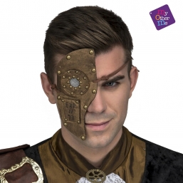 Αποκριάτικη μισή μάσκα Steampunk από την εταιρία Epilegin. Αποκριάτικη μισή μάσκα Steampunk από την εταιρία Epilegin.
