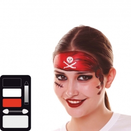 Set  Face Painting 3color Pirate Girl    Epilegin.