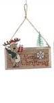  Χριστουγεννιάτικη ξύλινη κρεμαστή πινακίδα ``Merry Christmas`` 15εκ 
