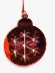  Χριστουγεννιάτικο κρεμαστό στολίδι Plexi Glass "Μπάλα" κόκκινη 7cm 