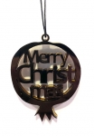  Χριστουγεννιάτικο κρεμαστό στολίδι Plexi Glass "Ρόδι" μαύρο 7cm 