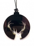  Χριστουγεννιάτικο κρεμαστό στολίδι Plexi Glass "Ελάφι" μαύρο 7cm 