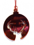  Χριστουγεννιάτικο κρεμαστό στολίδι Plexi Glass "Ελάφι" κόκκινο 7cm 
