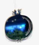  Χριστουγεννιάτικο κρεμαστό στολίδι Plexi Glass "Ρόδι" ασημί 7cm 