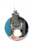  Χριστουγεννιάτικο κρεμαστό στολίδι Plexi Glass "Rudolf" ασημί 7cm 