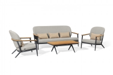   Lounge Simpo 4pcs Teak & Alu "Atlanta" Dark Grey 