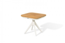  Coffee Table Simpo Teak & Alu "Atlanta" White 45x45x44cm 